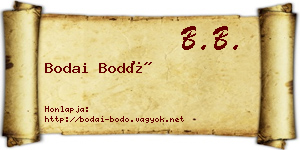 Bodai Bodó névjegykártya